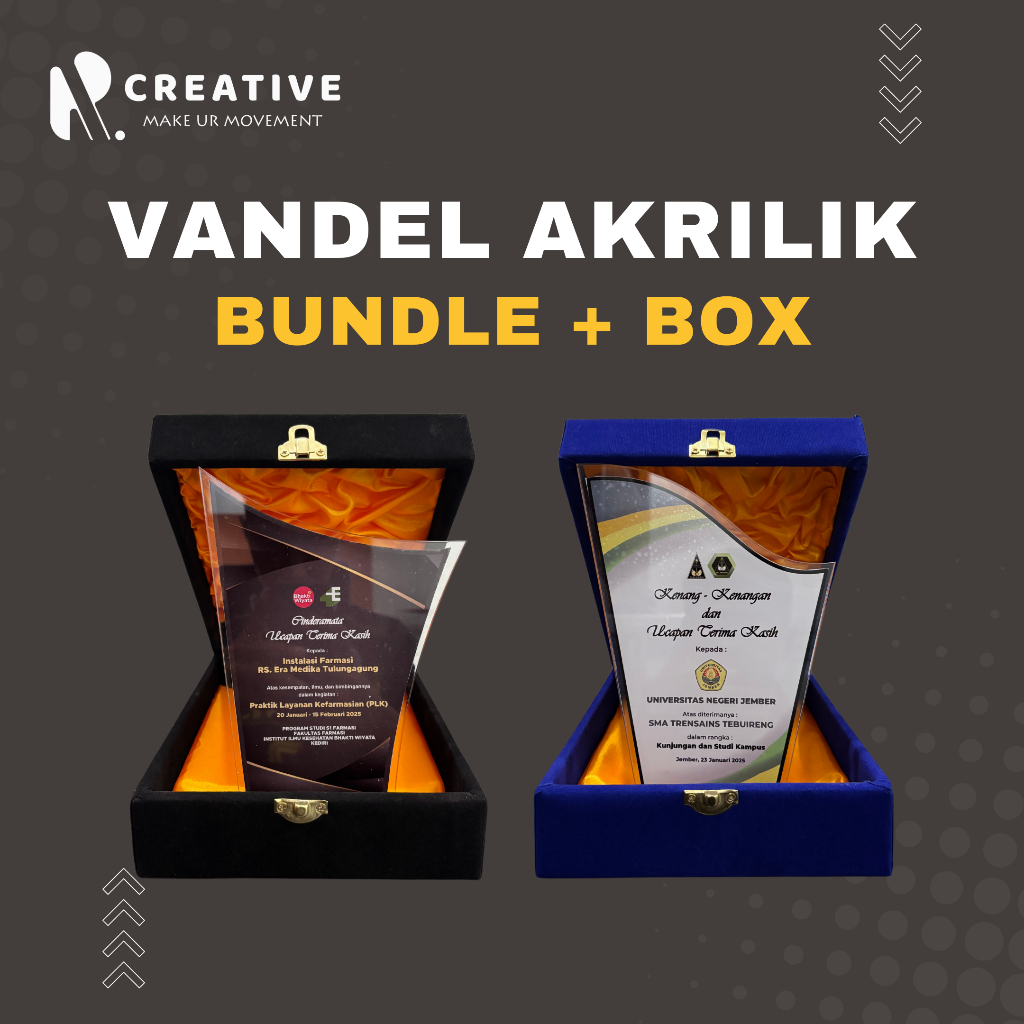 Vandel Akrilik | Plakat akrilik Bundle + Box tebal 5mm