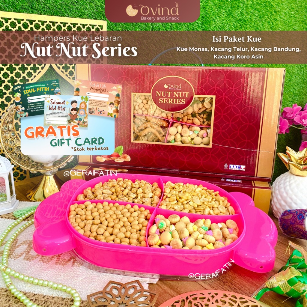 

PROMO!!! KUE LEBARAN OVINA PAKET NUT NUT EDISI KUE KERING LEBARAN TAHUN 2025 HAMPERS HARI RAYA IDUL FITRI