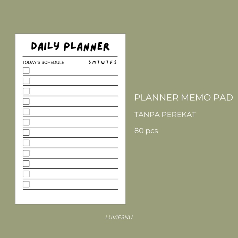 

LUVIESNU MEMOPAD DAILY PLANNER AESTHETIC SIMPLE KOREAN NOTES