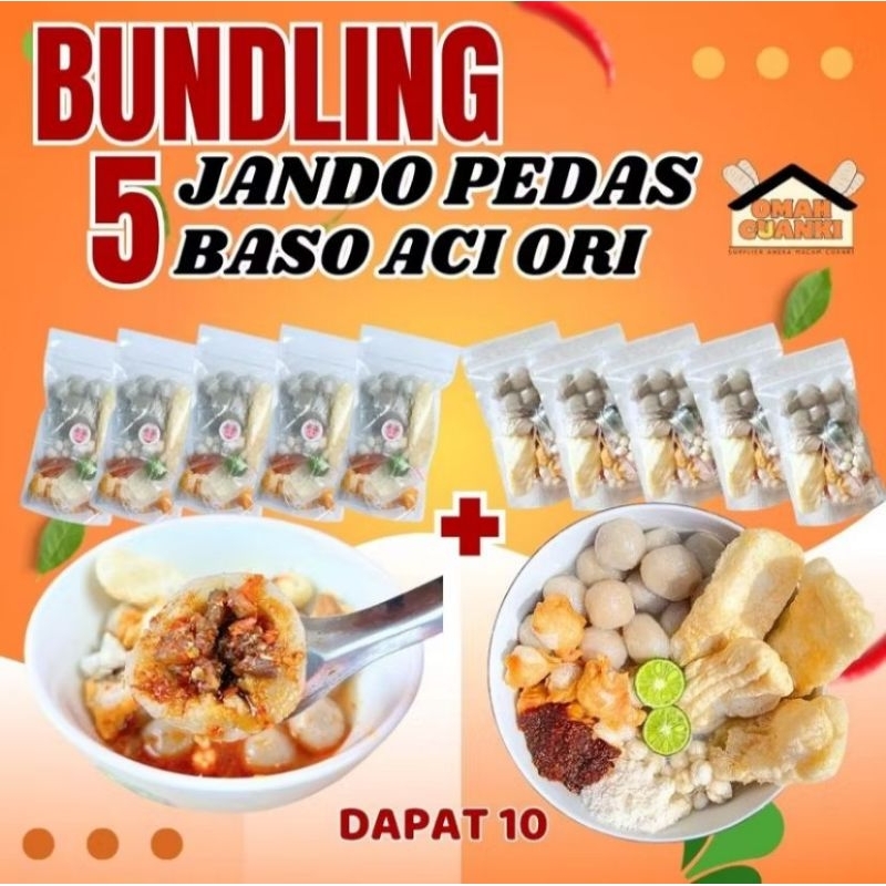 

PAKET BUNDLING 10, BOCI JANDO PEDAS 5PCS MIX BOCI ORI 5PCS Hotpot Instan Food Kaldu