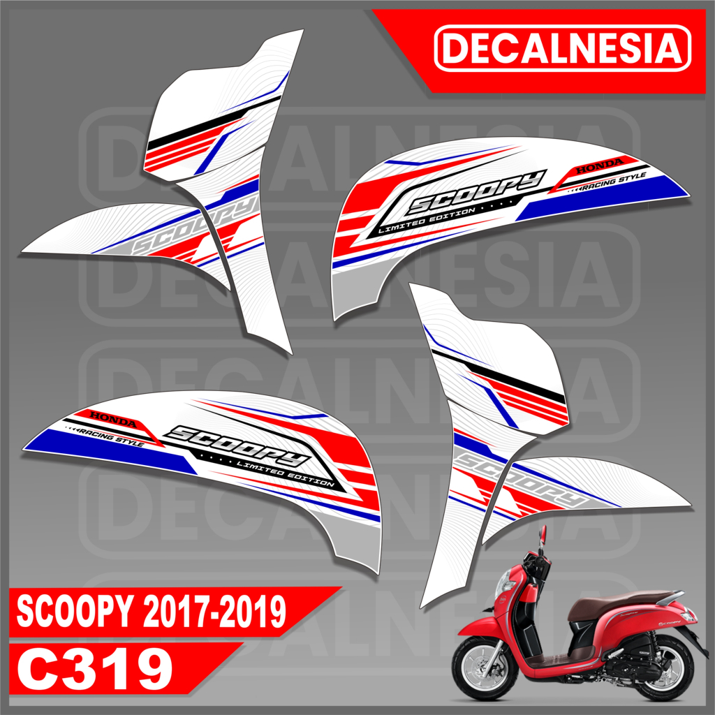 Sticker Striping Scoopy Esp 2019 2018 2017 Stiker Motor Variasi List Skotlet Racing Modif C319