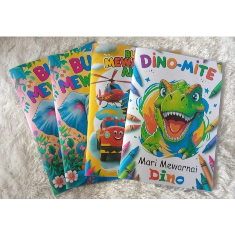 

Buku Gambar Mewarnai Anak Tema Dino Hewan Kendaraan A5 Kertas Tebal 160GSM Coloring Pages Sprunki