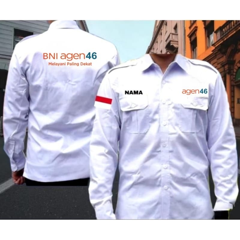 kemeja agen BNI 46 baju agen BNI 46 seragam agen BNI 46 pdh agen BNI 46 baju kerja agen BNI 46 kemej