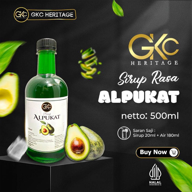 

GKC Heritage Sirup Bali - Sirup Cair Konsentrat Minuman Alpukat - HALAL - 500ml - Avocado Syrup Botol