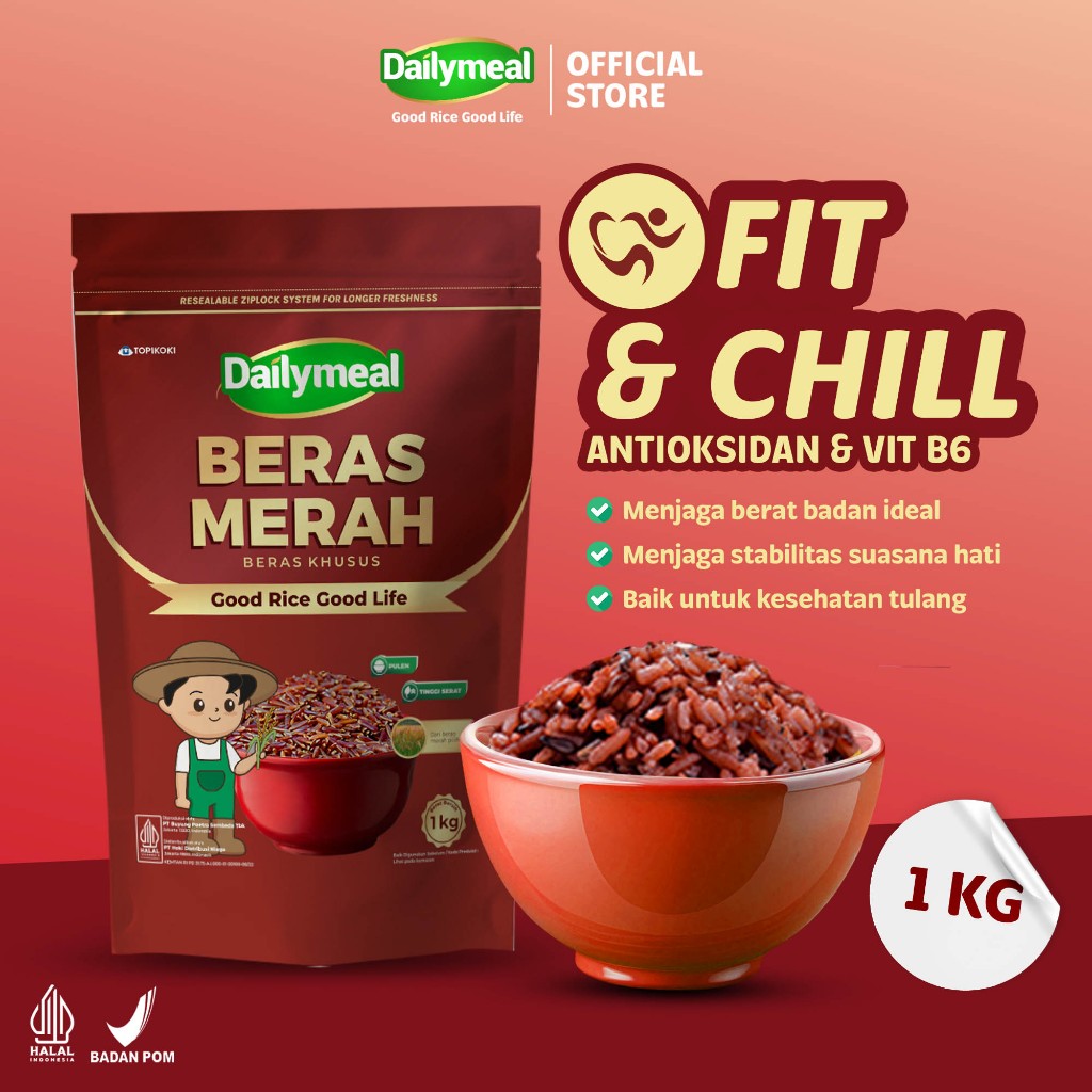 

Dailymeal - Red Rice / Beras Merah 1 kg - Superfood Premium untuk Hidup Aktif & Sehat