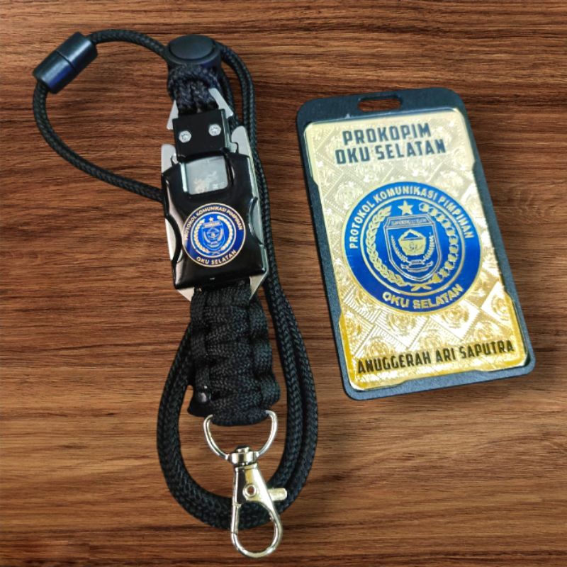 

Plat lencana id card set holder custom logo prokopim pemda