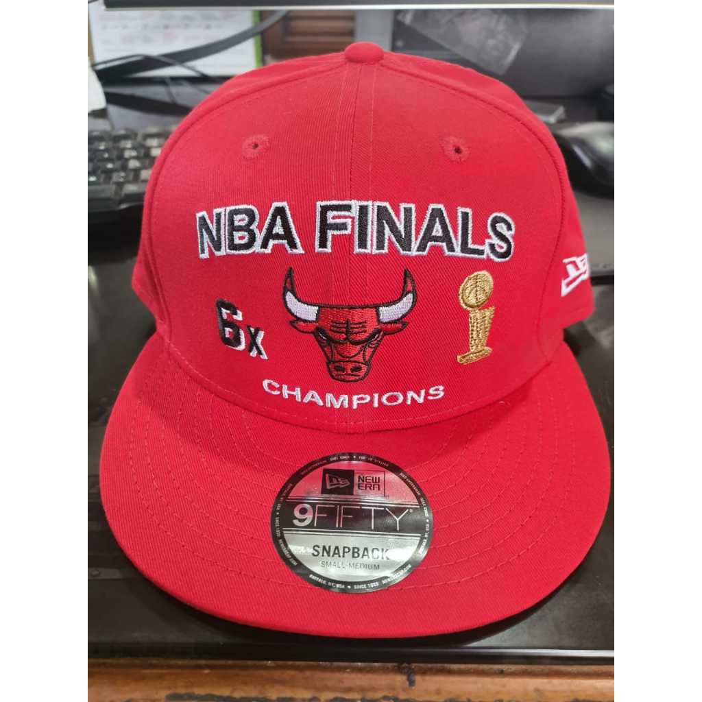 TOPI NEW ERA Red SM NBA Finals 6X World Champions CHICAGO BULLS New Era 9Fifty Snapback ORIGINAL