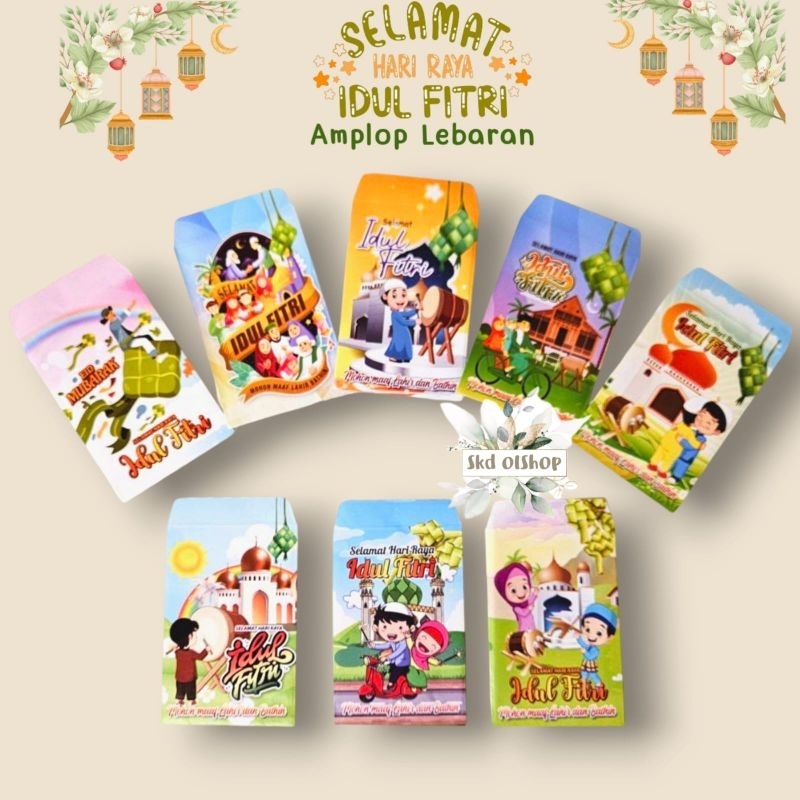 

10 lembarAmplop lebaran/ampau lebaran ukuran medium kartun muslim serie K