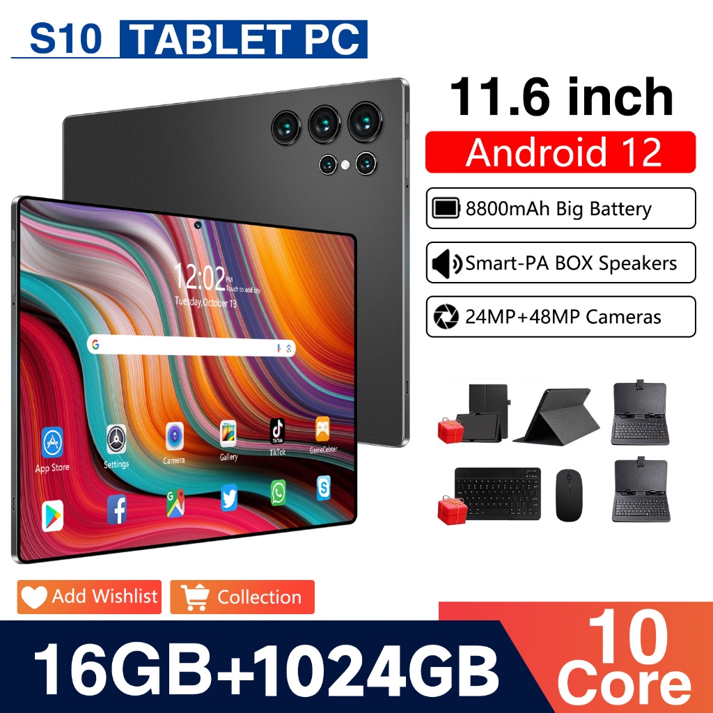Hancdon Tab S10 (16GB+1024GB)11.6inch"IPS Screen Tablet Android 12 8800 mAhDual Sim Card advanTablet