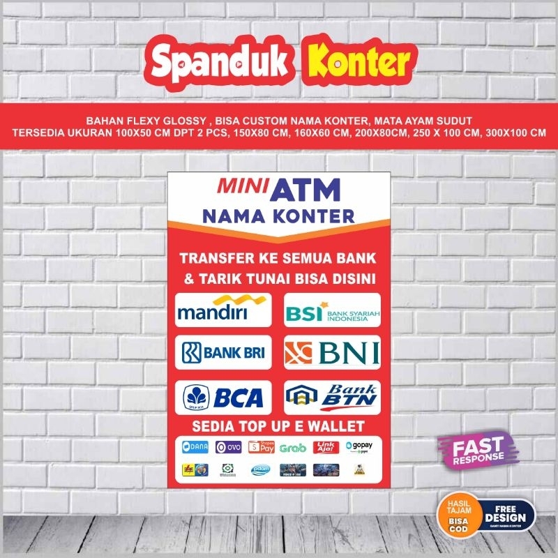 Spanduk/ Baner  konter pulsa