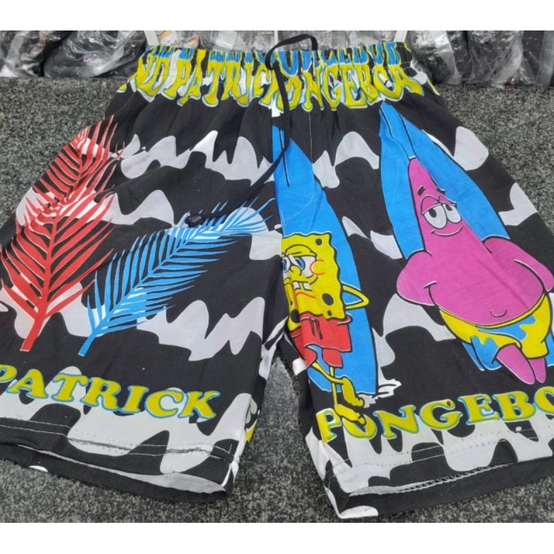Gambar Spongebob Patrick Celana Pendek Katok Kolor Boxer Pria Cowo BB 45-65Kg
