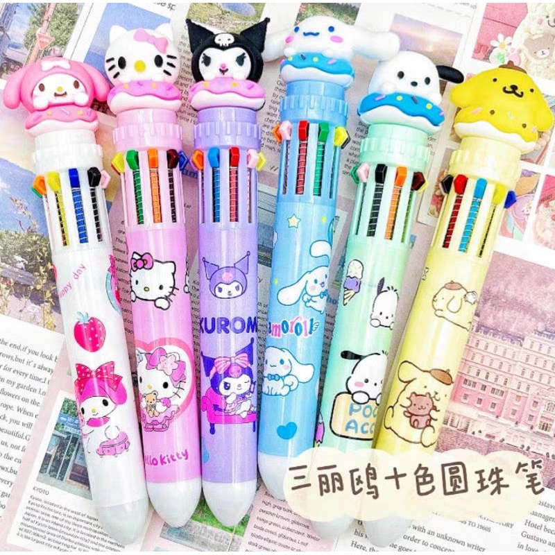 

Pulpen warna warni karakter Sanrio/ pen gel 10 warna/pena warna warni kuromi/cinnamorrol