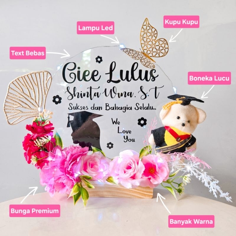 [READY CEPAT] Flower Akrilik Big 20cm | Balon Bouquet Bunga Premium Box | Flower Buket Viral Balloon