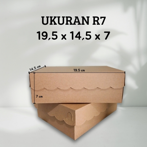 

UKuran R7 kotak Nasi Kraft Renda 19,5x14,5x7 310gsm minimal order 20pcs