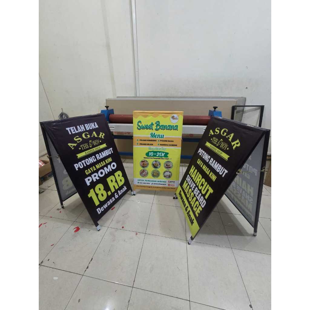 Tripod Banner 2 sisi / Stand Banner Portable / STAND BANNER SEGI TIGA UKURAN 60x110