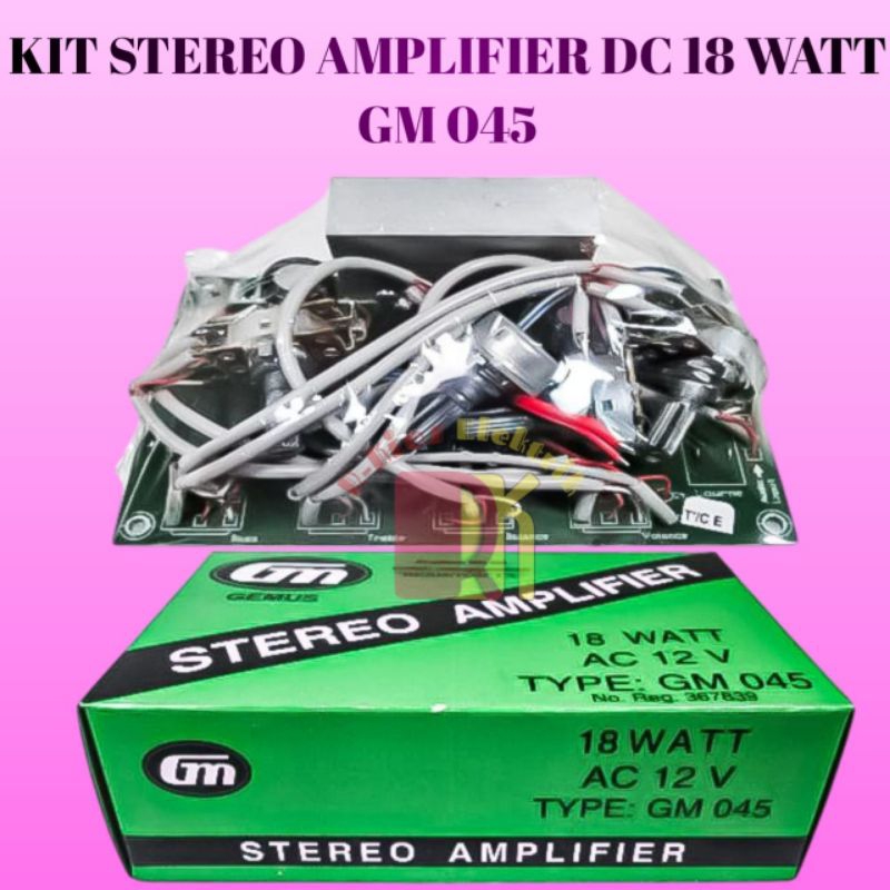 KIT GM 045 STEREO AMPLIFIER DC 12 VOLT IC LA 4440 18 WATT