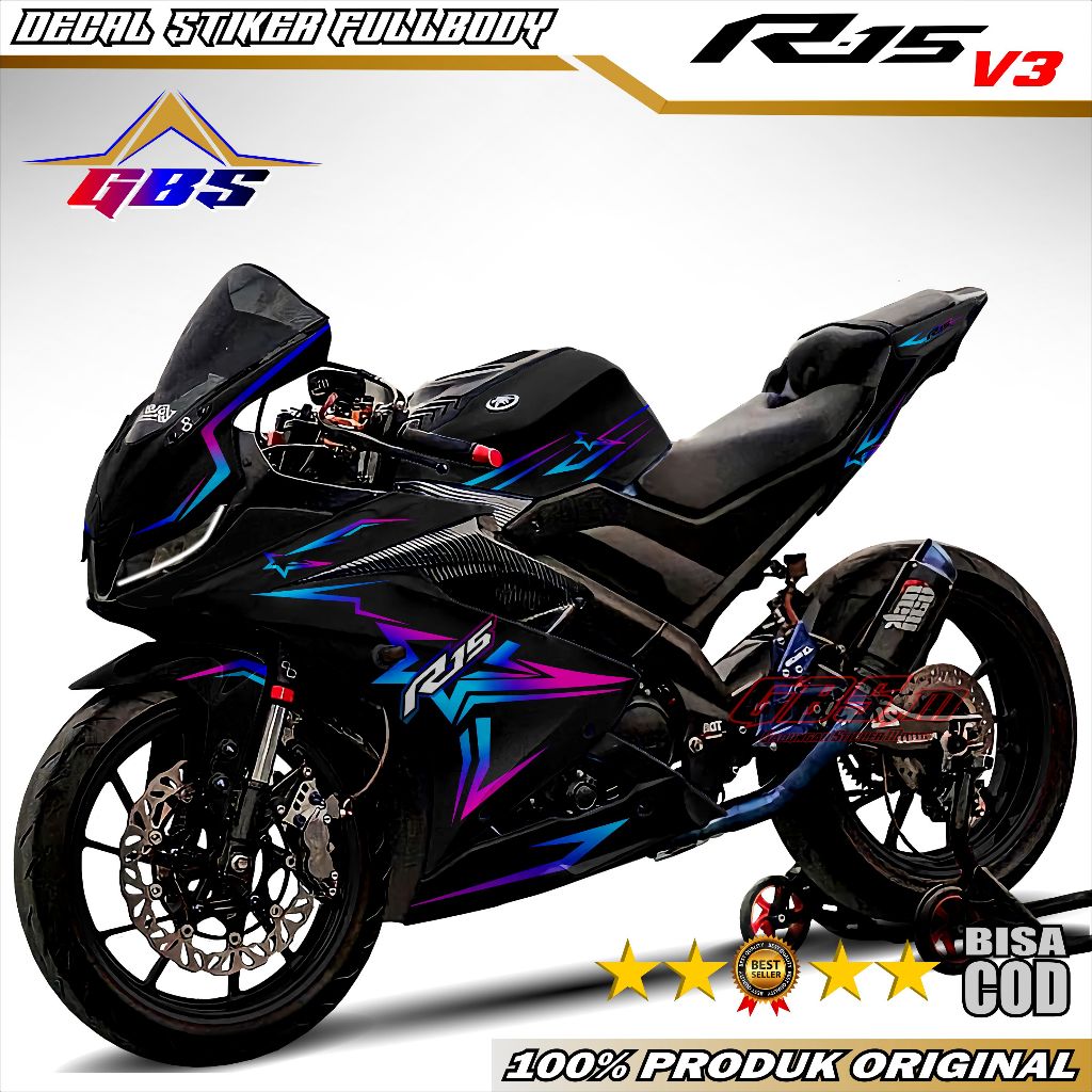 (Terbaru) Decal R15 V3 Stiker Decal Motor R15 V3 Fullbody Sticker R15 V3 Fullbody List Bunglon