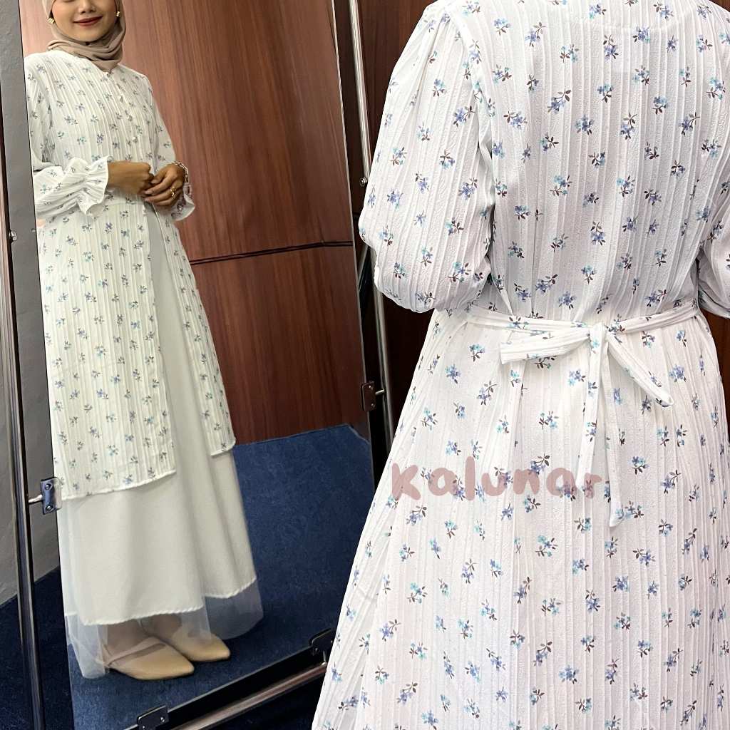 BESTPROMO [READY STOCK] KALUNAR - Daisy Tunik Kondangan (Atasan Gamis Wanita Motif Bunga Modern)