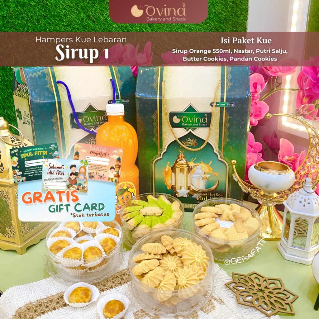 

PAKET KUE LEBARAN 2025 PAKET OVINA SIRUP SATU / PAKET OVINA SIRUP 1 KUE 4