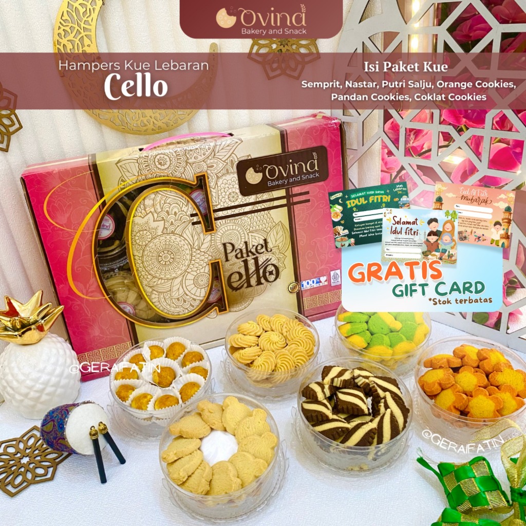 

PAKET OVINA CELLO PARCEL RAMADHAN KUE KERING 6 TOPLES HAMPERS LEBARAN 2025