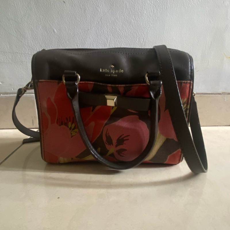 KATE SPADE PRELOVED ORIGINAL CHOCO FLOWER SLINGBAG NO BOX