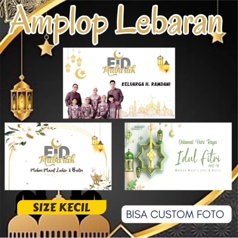 

Amplop Lebaran Custom FOTO 50pcs, AMPLOP TEBAL 80gsm - 11x7 size KECIL-bisa direkatkan dengan dioleskan sdikit air