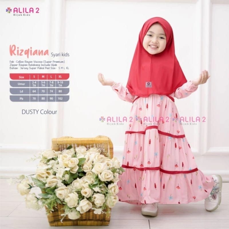 Rizqiana Dress kids by Alila hijab||include hijab ukuran di deskripsi gambar