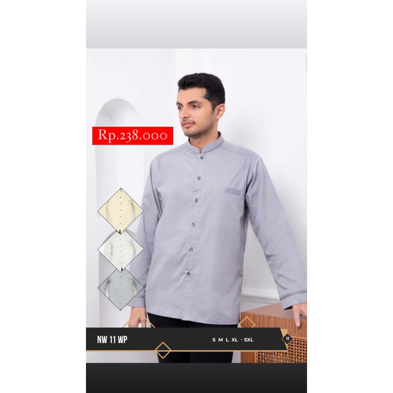 Nizar bordir (NW 11 WP) 2025 baju koko nizar ori lengan panjang polos size jumbo