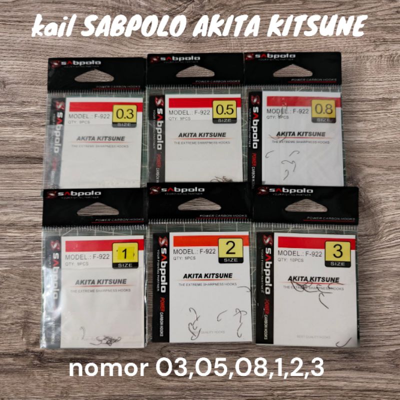 kail pancing merk SABPOLO AKITA KITSUNE nomor 03,05,08,1,2,3