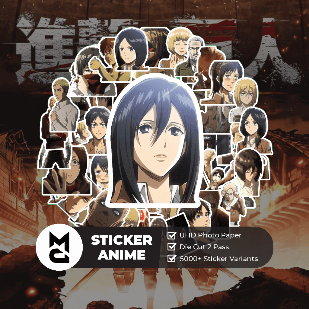 

Sticker Anime Attack on Titan Anime Part #1 Sticker Aesthetic Lucu Sticker Helm Laptop Motor Hp