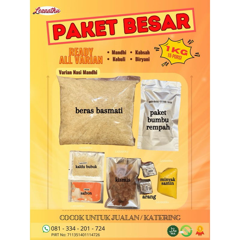 

BasmatiInstanKebuliMandhiPaketBesar15PorsiBiryaniKabsahPremiumKomplit