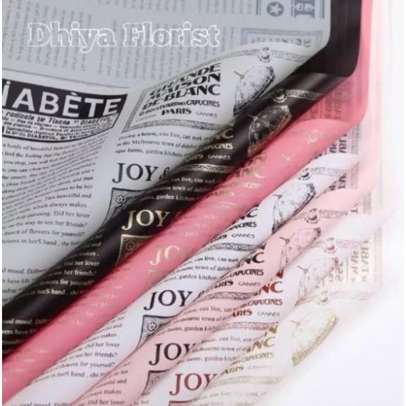 

Cellophane Magazine Waterproof Kertas Buket Motif Koran Flower Wrapping Free Packing Kertas Buket Bunga Ecer