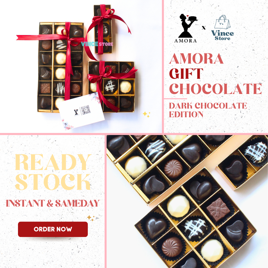

Dark Chocolate Praline Gift - Hadiah/Kado Cokelat Ulang Tahun/Anniversary/Couple by AMORA