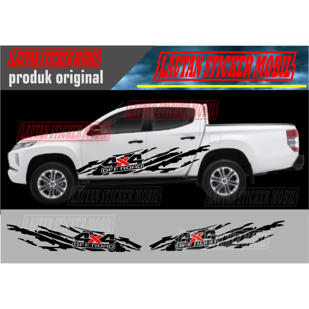 cuting stiker lis bodi samping mobil triton navara hilux ford ranger stiker lis bodi samping bercak 