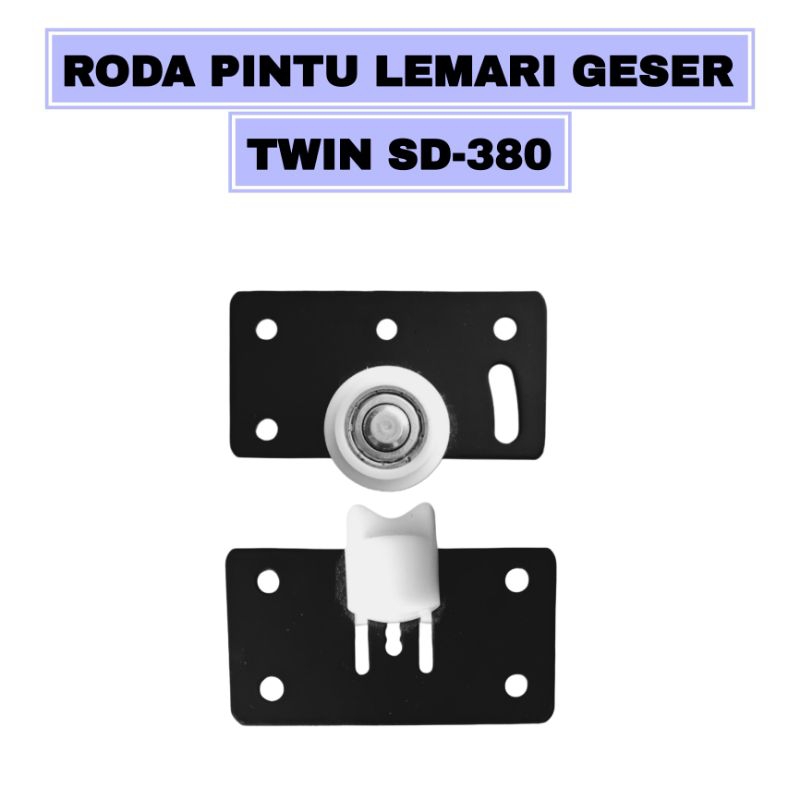 Roda Sliding Twin SD-380 | Roda Pintu Lemari Geser / Sliding