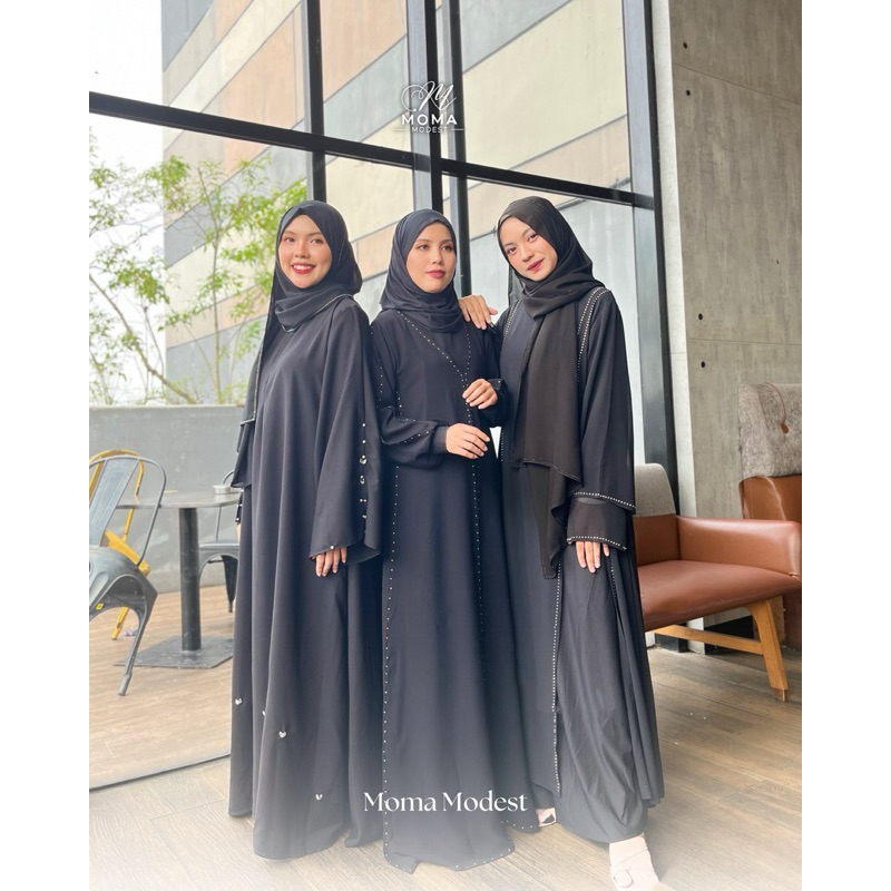 Haura abaya swarovski  by moma| Abaya hitam | abaya swarovski