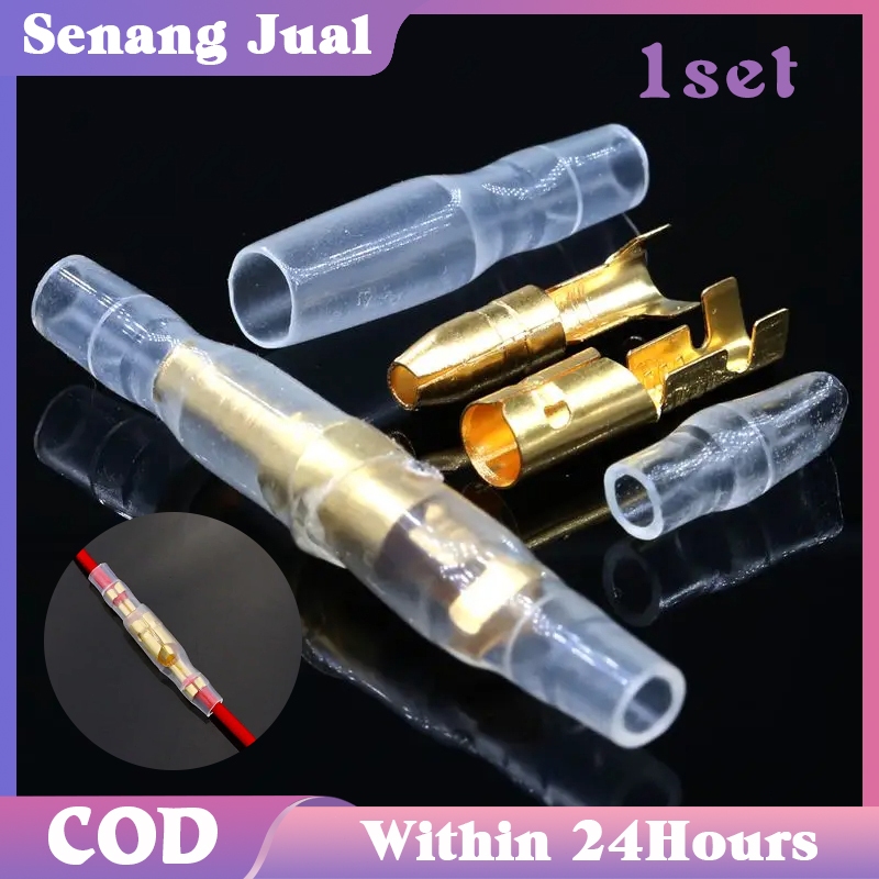 200pcs Terminal Konektor Kabel Listrik Skun Kabel Motor Male Female Kuningan + PVC