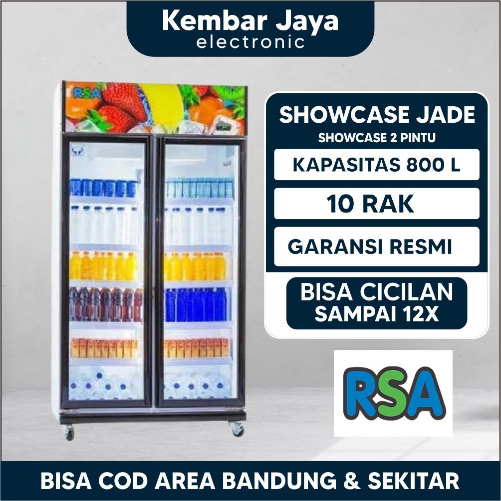 Showcase RSA 2 pintu JADE 860Liter garansi resmi