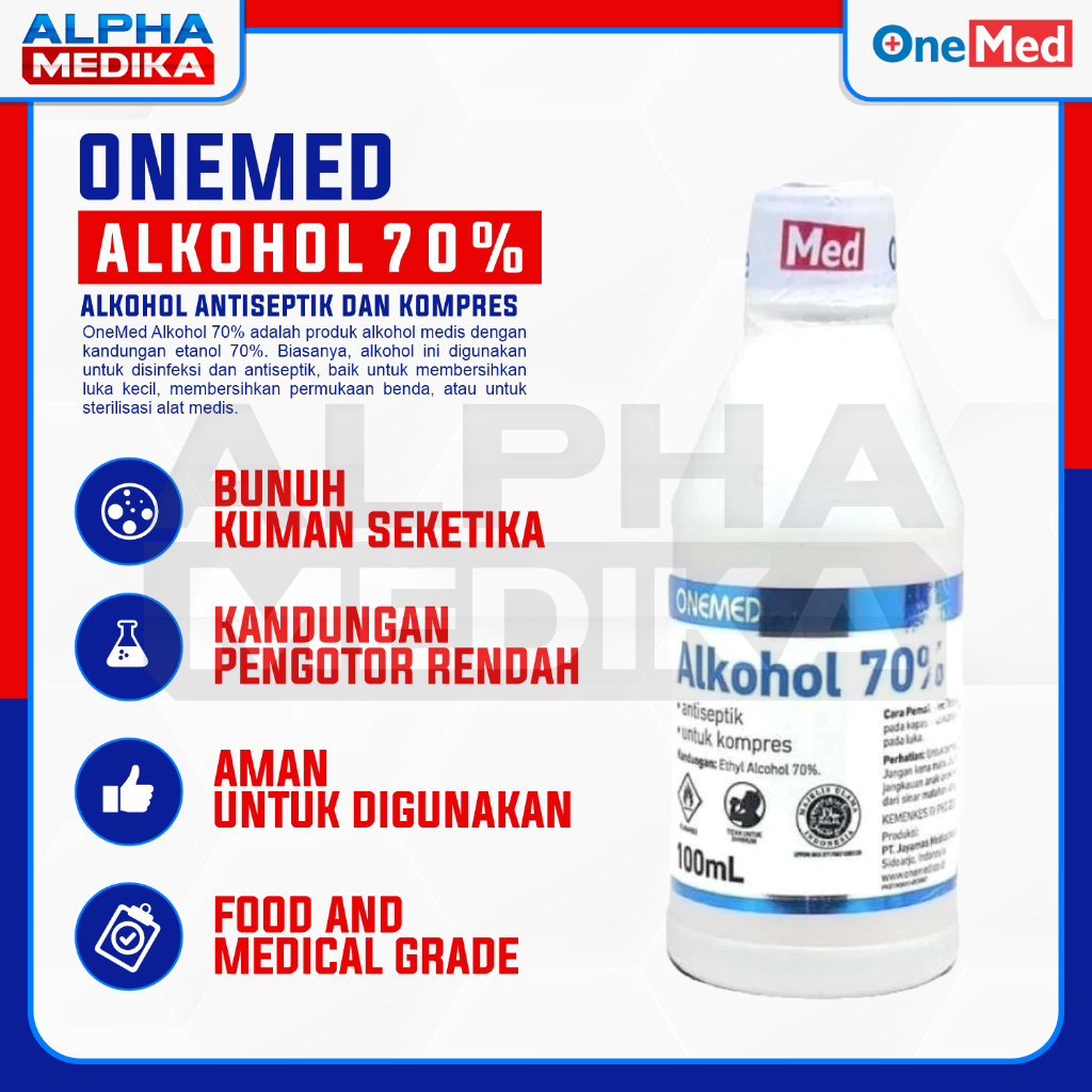 Alkohol 70% Onemed 100 ml / Onemed Alcohol 70% 100 ml / Alkohol 100ml Onemed / Alkohol 70%