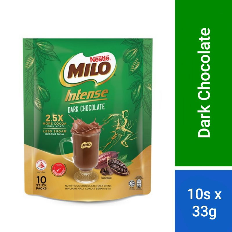 

Minuman Bubuk Instan [READYSTOCK EXP 2026] MILO Intense DarkChoc Stp 10 x 33g | Cokelat Best Seller, Cokelat Malaysia Halal Signature