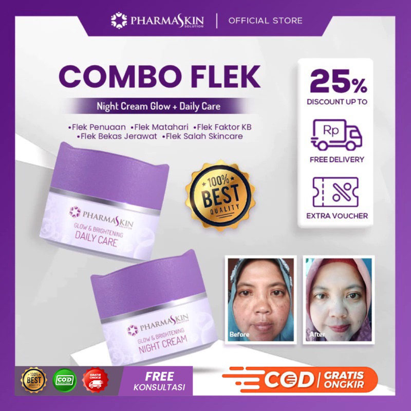 Cream Malam Flek Hitam Membandel / Pharmaskin Solution / Cream Siang Malam Flek