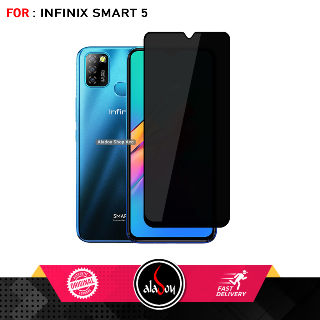 Tempered Glass Layar Anti Spy Privacy Infinix Smart 5 Spy Kaca