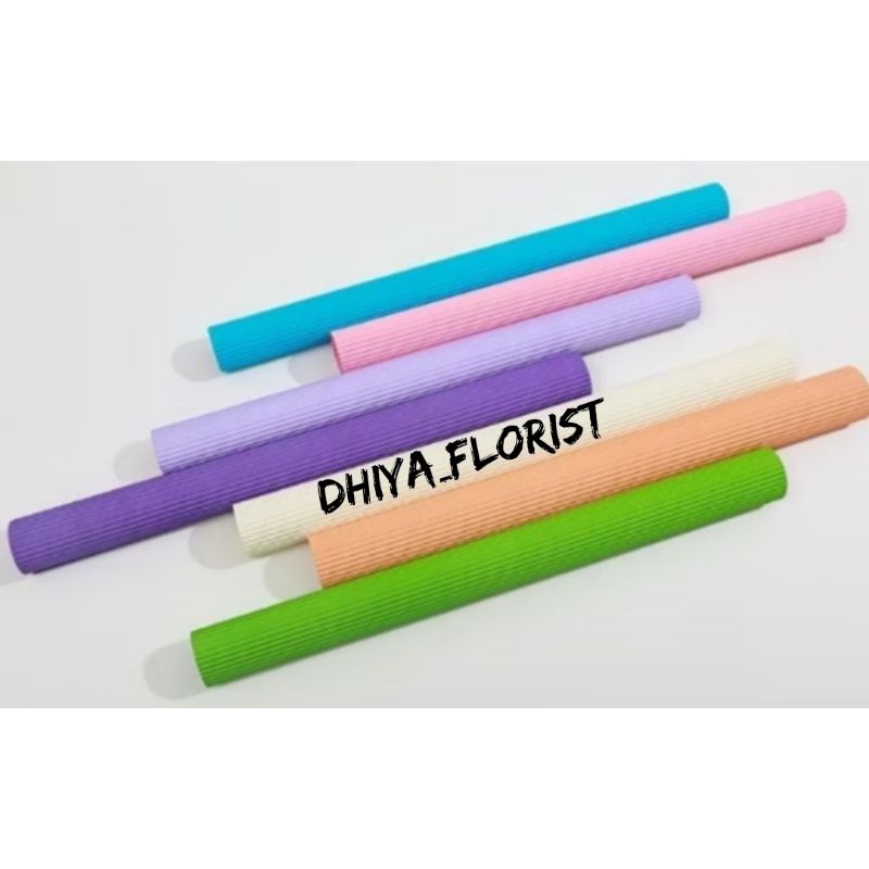

Dhiya Florist - Cellophane Corrugated Paper Kertas Buket Motif Garis Koran Flower Wrapping Haze Line Paper Free Packing Kertas Buket Bunga Ecer