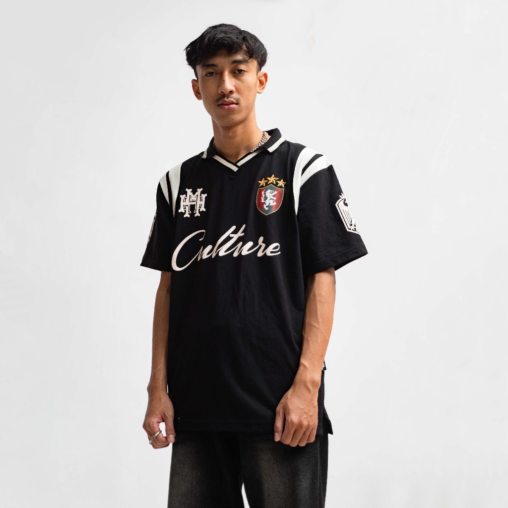 Middlehigh Rugby Shirt Klasik Culture Hitam