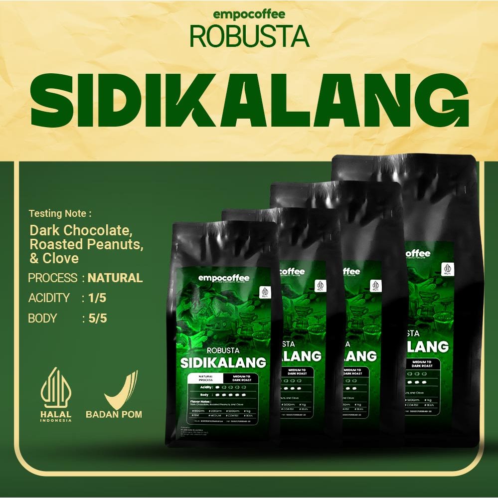 

Empo Coffee Biji Kopi Bubuk Robusta Sidikalang Sumatra Coffee Bean Espresso Coffe Roast Beans