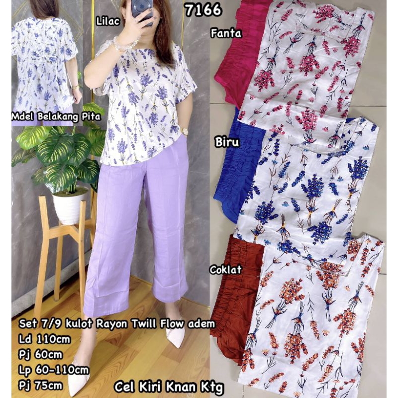 CS 7166 SETELAN CP BUNGA BAHAN RAYON TWILL