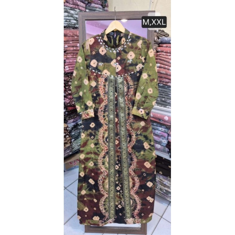 gamis premium kombinasi list songket