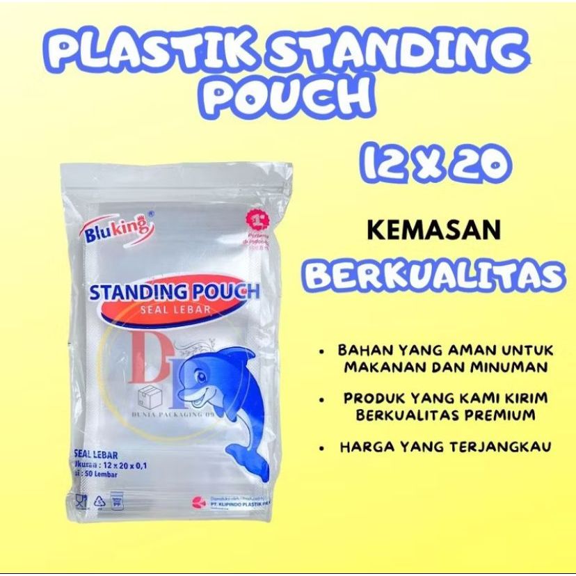 50 pcs Plastik Standing Pouch / Plastik Klip Ukuran 12X20 Isi 50 Pcs