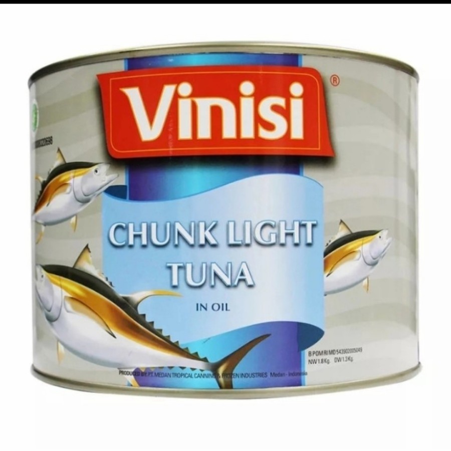

VINISI TUNA KALENG DALAM MINYAK, KEMASAN KALENG 1,8KG, TINGGAL OLAH.