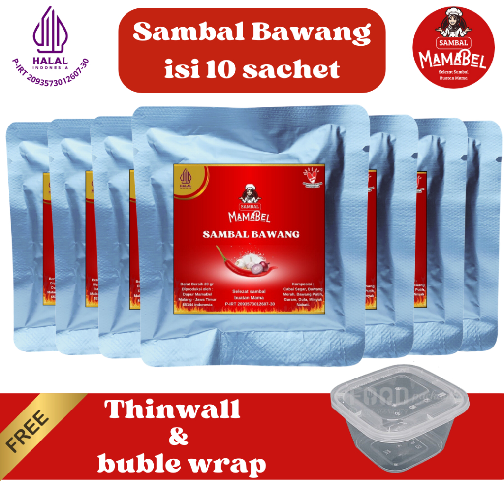 

Sambal Mamabel - paket sambal bawang pedas isi 10 sachet